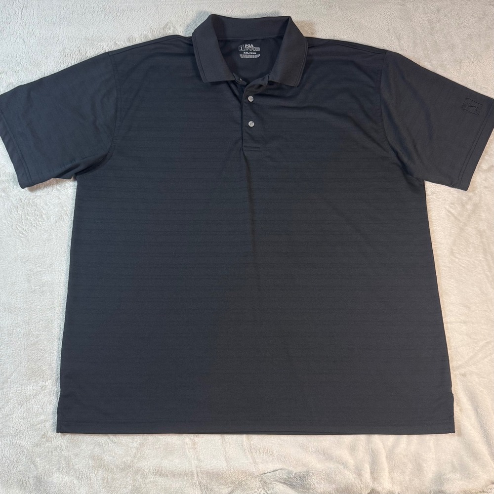 PGA Tour Mens XXL Black Short Sleeve Performance Golf Polo Shirt 5027